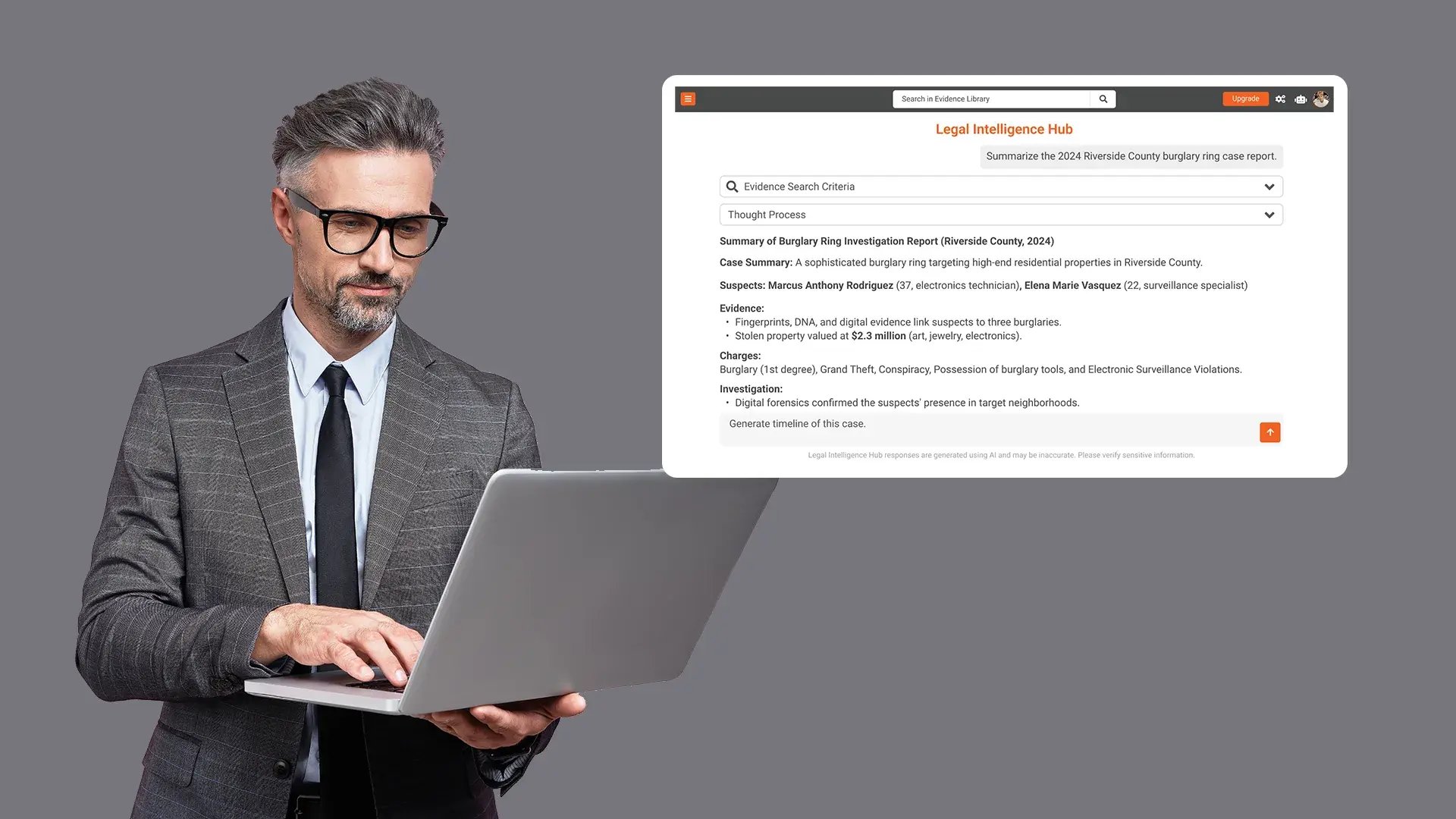 AI-Driven Search Across Evidence, Transcripts, and Objects