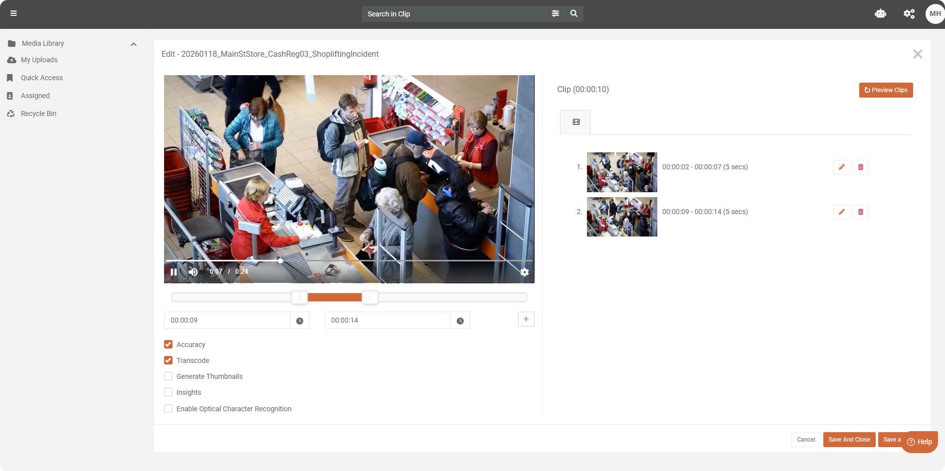Video Evidence Trimming in VIDIZMO Digital Evidence Management System