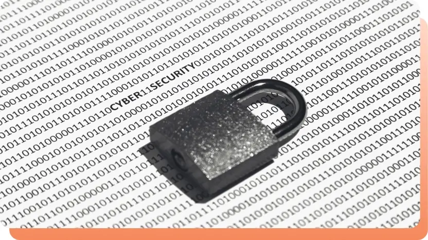 What is encryption illustrated by a lock on binary code