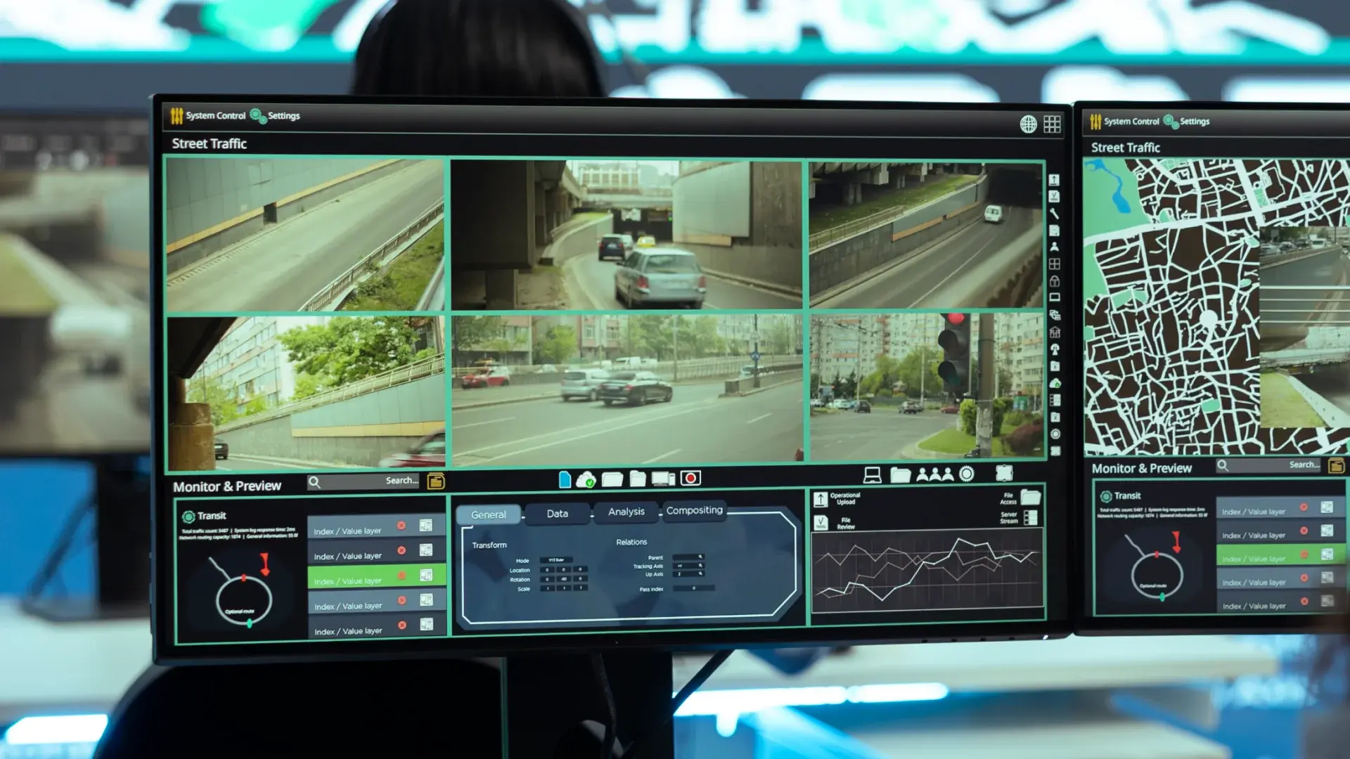 Multiple screens showing digital evidences