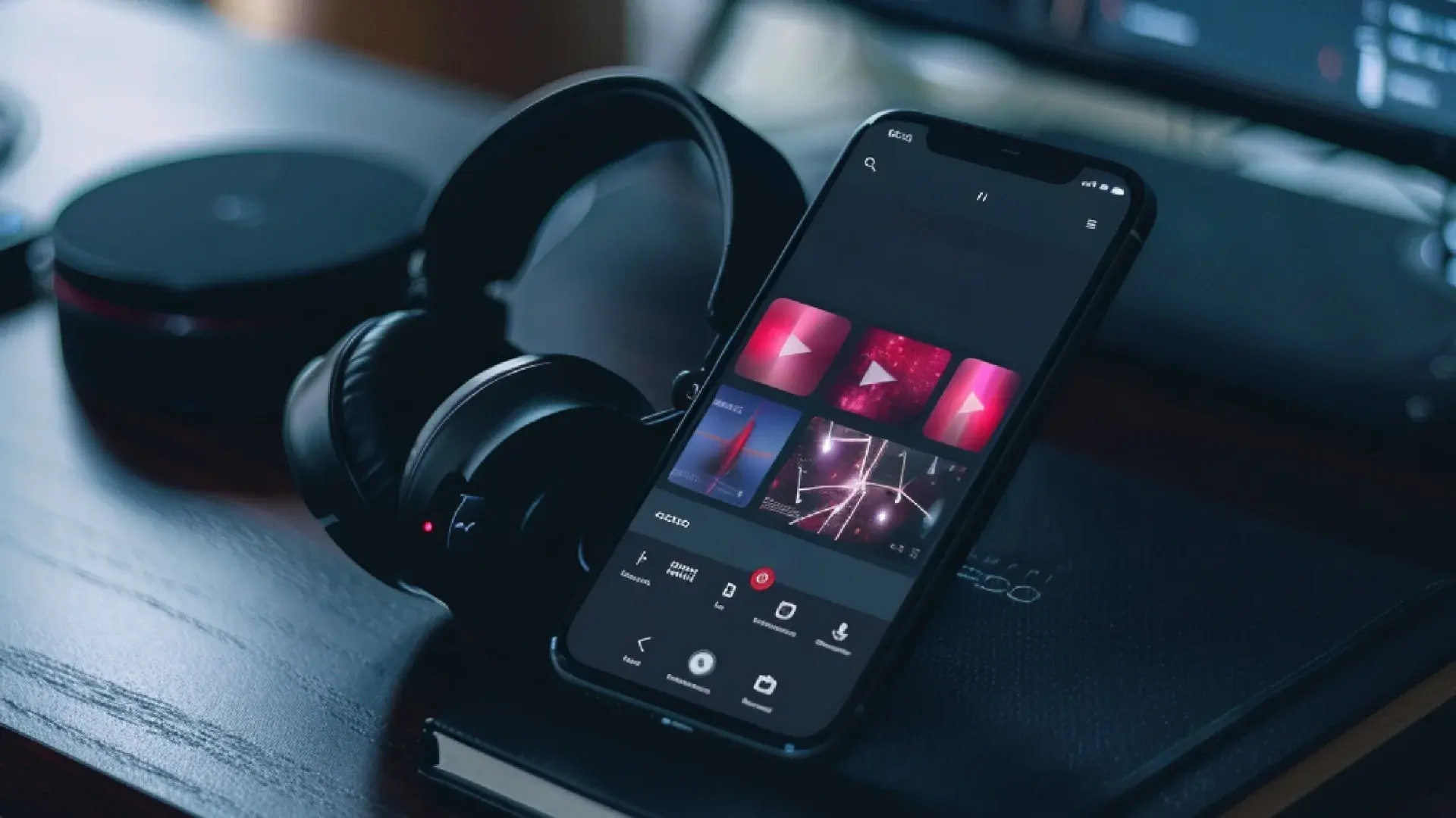 Mobile phone placed on a table